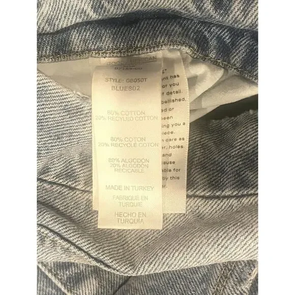 NWT Good American Good Boy Distressed Plus Curvy Straight Leg Jean 24 Blue #3039 - Picture 10 of 14